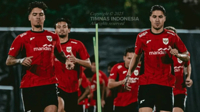 Pemain Timnas Indonesia saat latihan. [Instagram]